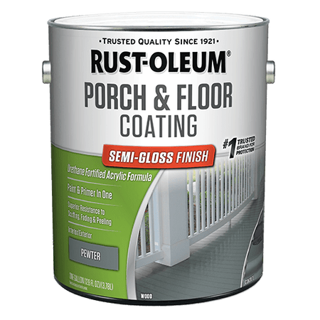 Rust-Oleum Porch & Floor Coating Semi-Gloss Finish Gallon Pewter