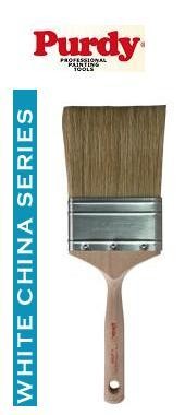 Purdy Plato White China Paint Brush with natural bristle blend and an alderwood handle.