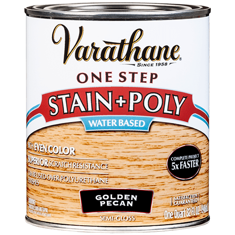 Varathane One Step Stain & Poly Water-Based Quart Golden Pecan