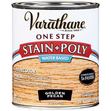 Varathane One Step Stain & Poly Water-Based Quart Golden Pecan