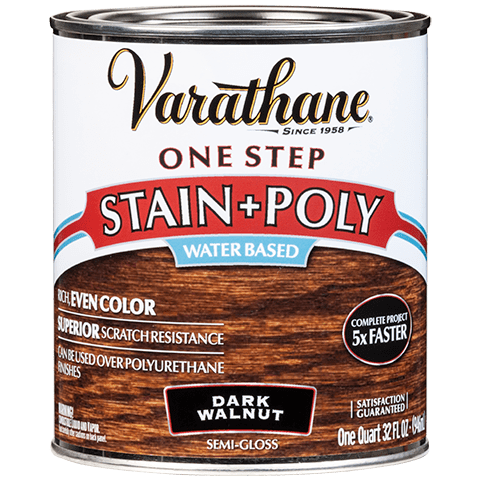 Varathane One Step Stain & Poly Water-Based Quart Dark Walnut