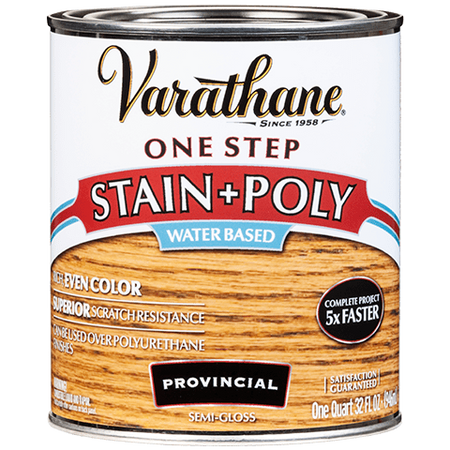 Varathane One Step Stain & Poly Water-Based Quart Provincial