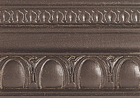 Modern Masters Metallic Exterior Satin Finish Chocolate Shimmer painted onto trim molding.