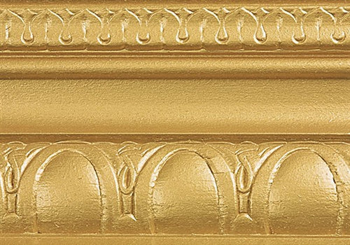 Modern Masters Metallic Exterior Satin Finish Dome Gold painted on crown molding.