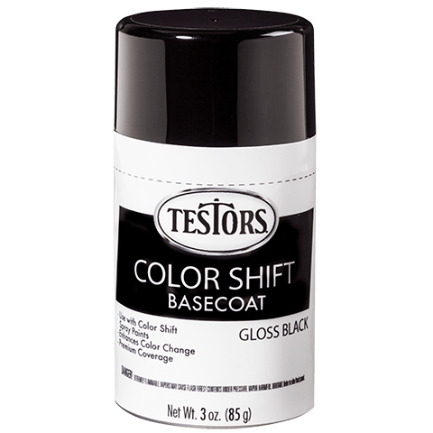 Testors 3 Oz Aerosol Color Shift Spray Paint Gloss Black Basecoat 340912