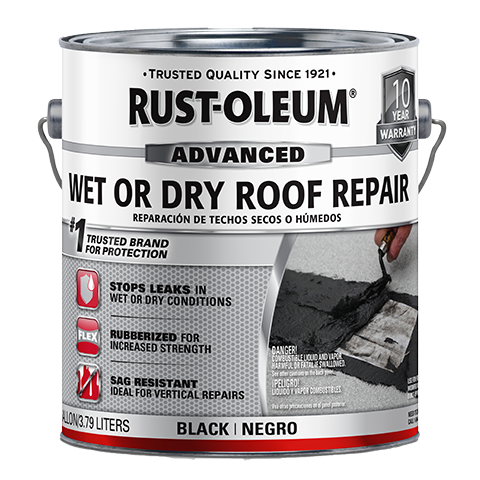 Rust-Oleum Advanced Wet or Dry Roof Repair Gallon Black 347427