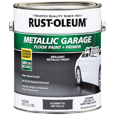 Rust-Oleum Concrete and Garage Metallic Floor Paint Gallon Gunmetal