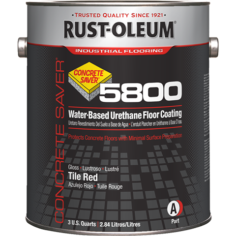 Rust-Oleum Concrete Saver 5800 System Water-Based Urethane Floor Coating Kit Tile Red