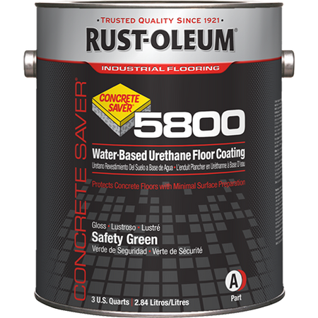 Rust-Oleum Concrete Saver 5800 System Water-Based Urethane Floor Coating Kit Safety Green