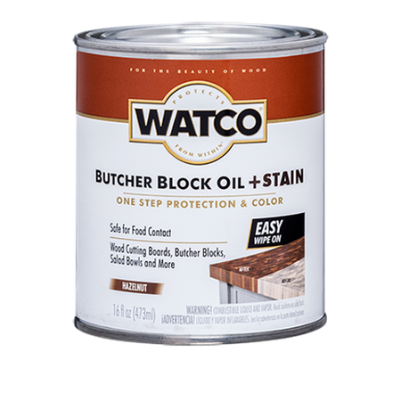 Watco Butcher Block Oil + Stain Pint Hazelnut