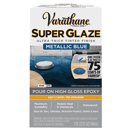 Varathane Super Glaze Epoxy Resin Quart Metallic Blue