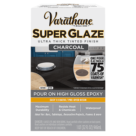 Varathane Super Glaze Epoxy Resin Quart Charcoal