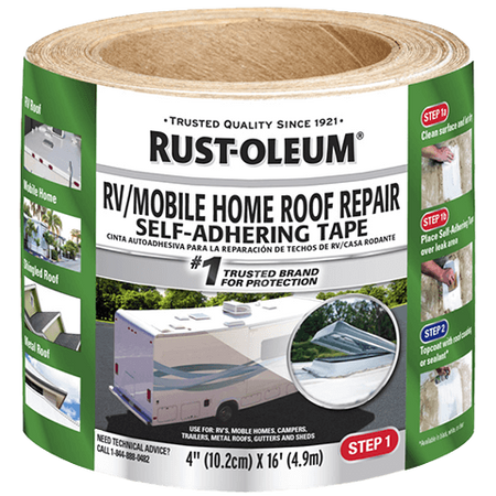 Rust-Oleum RV/Mobile Home Self-Adhering Roof Tape 4 In. X 16 Ft. 373135