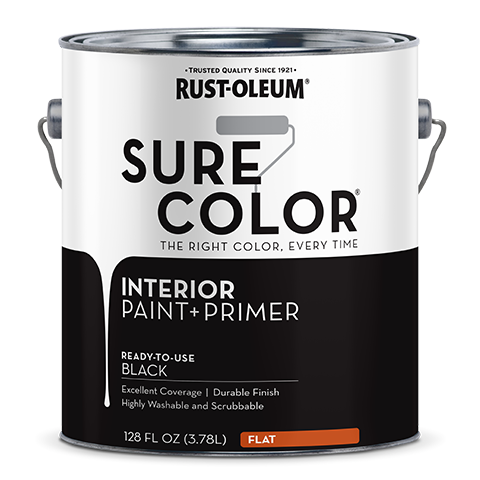 Rust-Oleum Sure Color Flat Interior Wall Paint Gallon Black