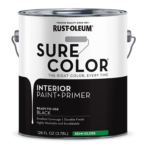 Rust-Oleum Sure Color Semi-Gloss Interior Wall Paint Gallon Black