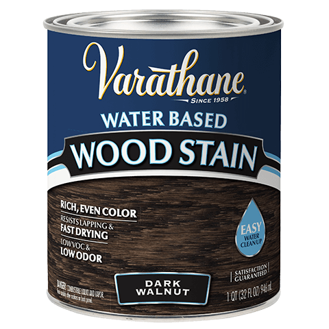 Varathane Water-Based Wood Stain Quart Dark Walnut