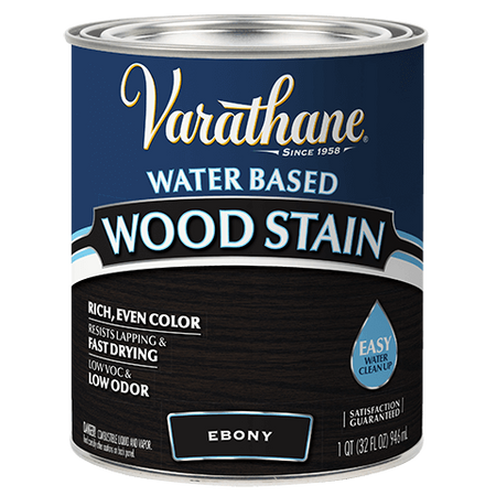 Varathane Water-Based Wood Stain Quart Ebony