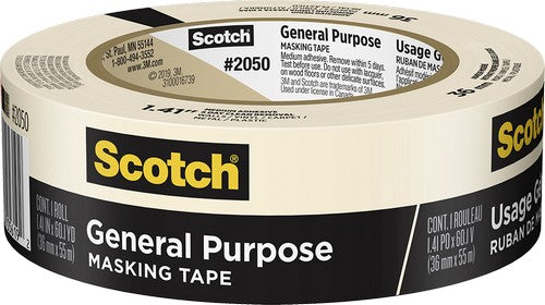 Roll of 3M #2050 3M Painter's Masking Tape set on a white background.