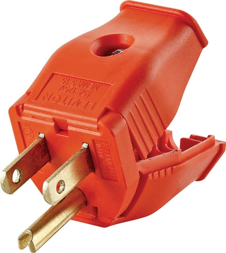 Leviton 3W101 15 Amp 3-Wire Grounding Plug Orange