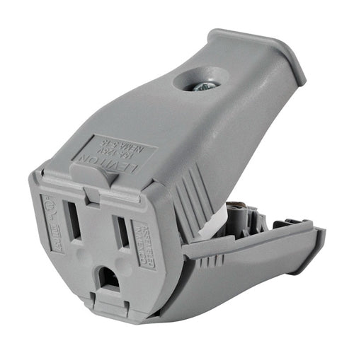 Leviton 3W102 Clamptite Hinged Cord Outlet Gray