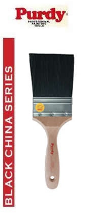 Purdy Swan Black China Paint Brush highlighting the 100% natural hog hair bristles.