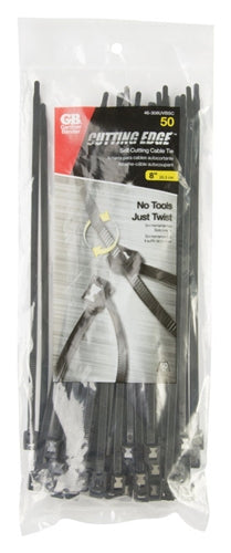 Gardner Bender Cable Tie Self Cutting 8" 50lb Black 50-Pack 46-308UVBSC