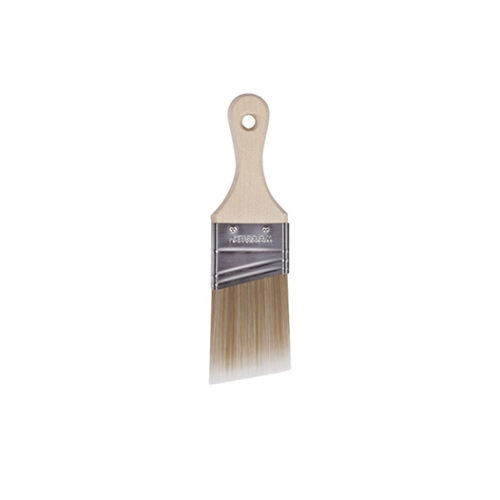 Close up of the Wooster Gold Edge Shortcut Paint Brush showing the White and Gold CT™ polyester filaments.