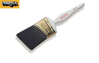 Corona Colt Black China Paint Brush featuring a gloss white plastic beavertail handle.