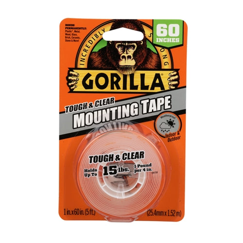 Gorilla Tough & Clear Mounting Tape 1" x 60 Inches 6065003
