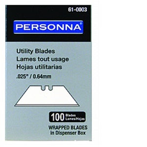 Personna 2-Notch Utility Blades Pack of 100 0.25" Carbon 61-0003