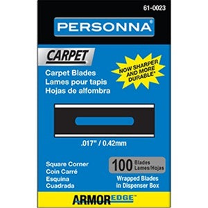 Personna 0.17" Carbon Square Corner Capet Blades 100 Per Pack 61-0023