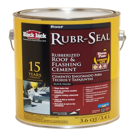 Black Jack Rubr-Seal Gloss Black Rubber Roof & Flashing Cement 3.6 Qt 6148-9-34