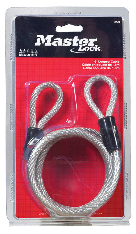Master Lock 6' Self Coiling Cable with Loops 65D