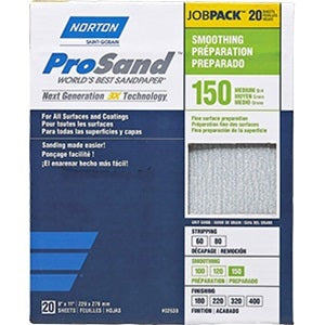 Norton 9" X 11" ProSand Sandpaper Pack of 20