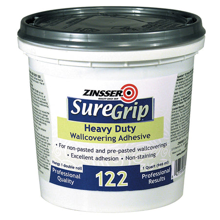 Zinsser SureGrip 122 Heavy Duty Clear Strippable Wallcovering Adhesive Quart