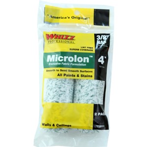 Whizz 4" Microlon Mini-Roller Covers 2-Pack 3/8 inch nap