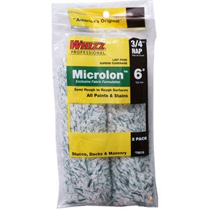 Whizz 6" Microlon Mini-Roller Covers 2-Pack 3/4 inch nap