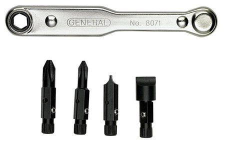 General Tools 8071 5-Piece Ratcheting Offset Screwdriver Set