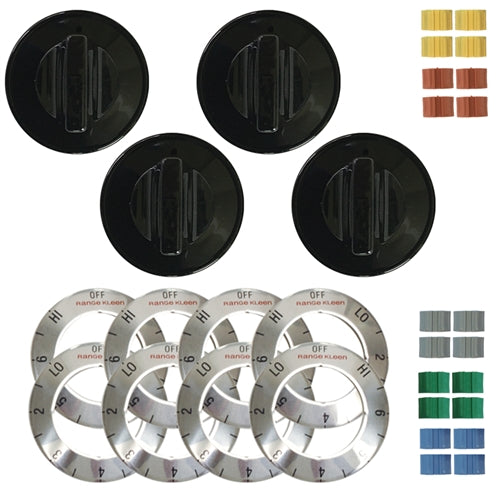 Range Kleen Universal 4-Pack Black Replacement Knob Kit Electric Stove/Range 8114