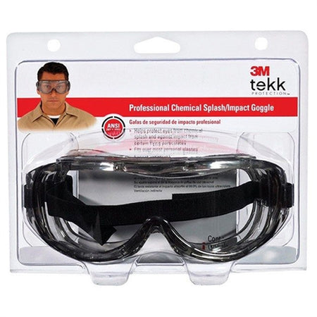 3M 91264 Clear Lens Tekk Protection Professional Chemical Splash/Impact Goggles