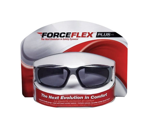 3M ForceFlex Streamlined/Wraparound Safety Glasses Gray Lens Black Frame 92235H1-DC