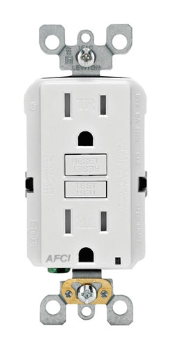 Leviton SmartlockPro 15 Amp 125V Duplex AFCI Outlet 5-15R AFTR1-K