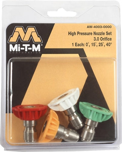 Mi-T-M Pressure Washer Quick Connect Nozzle Set 4-Pack