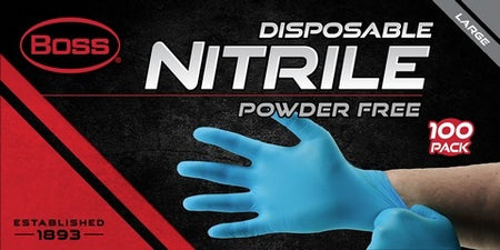 Boss Blue Nitrile Disposable Gloves