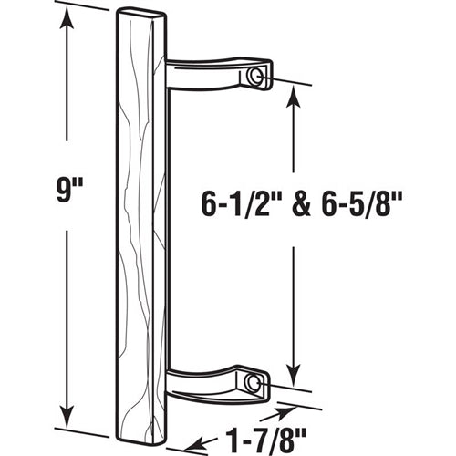 Prime Line Wood Tone Patio Door Handle with Aluminum Brackets C 1189