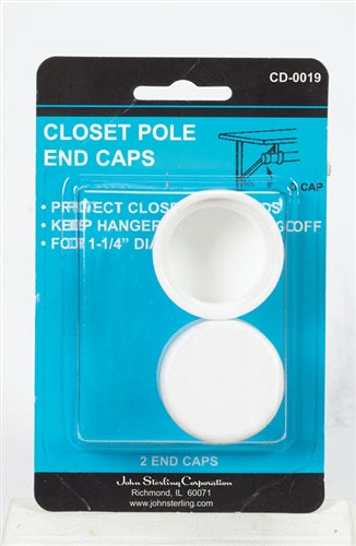 Knape & Vogt John Sterling Closet Pole End Caps 2-Pack CD-0019