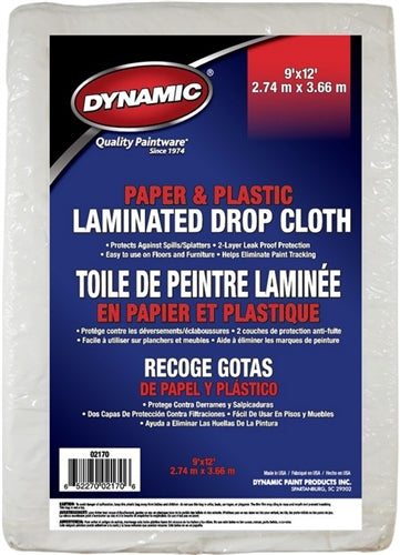 Dynamic 9' x 12' Paper & Plastic Laminated Drop Cloth