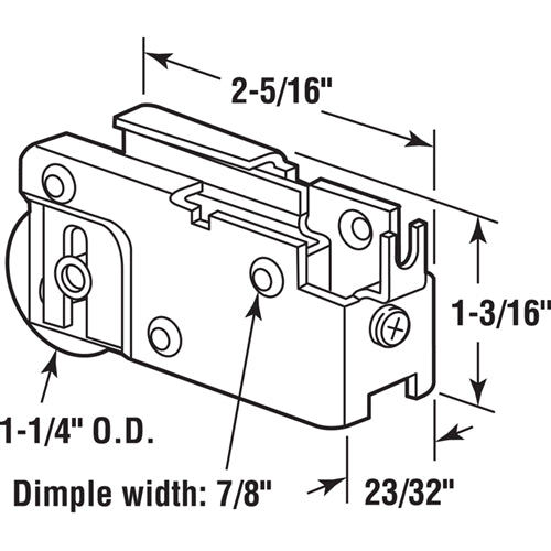 Prime Line 1-1/4 Inch C-Tab Patio Door Roller Assembly D 1526