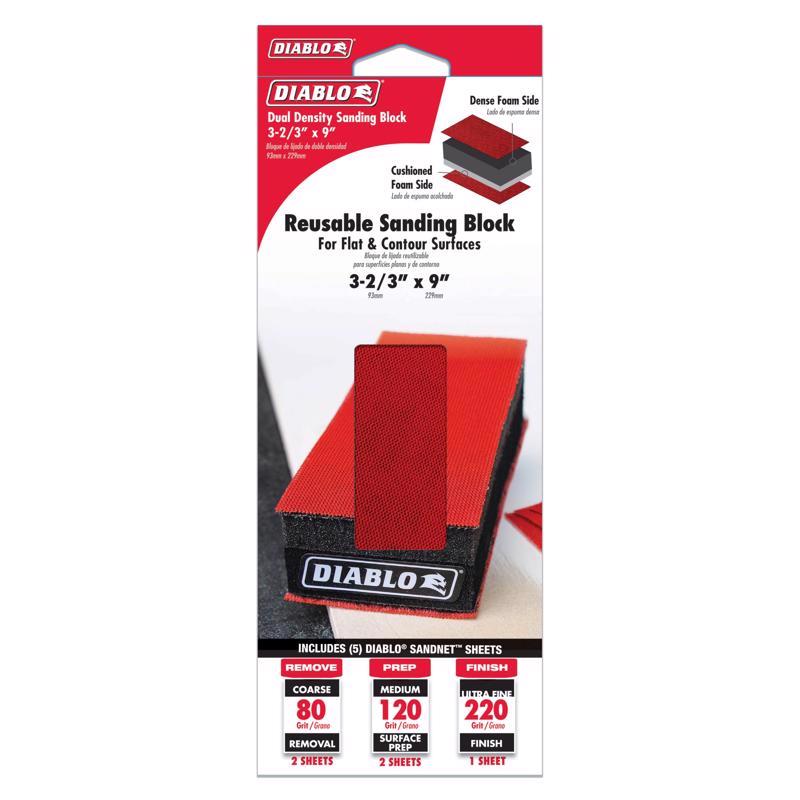 Diablo 9 in. Assorted Grit Block Hand Sanding Pad DFB323DUOH01G ...
