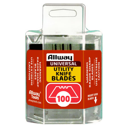 Allway Tools 3 Notch Utility Knife Blades 100 Pack DSP100
